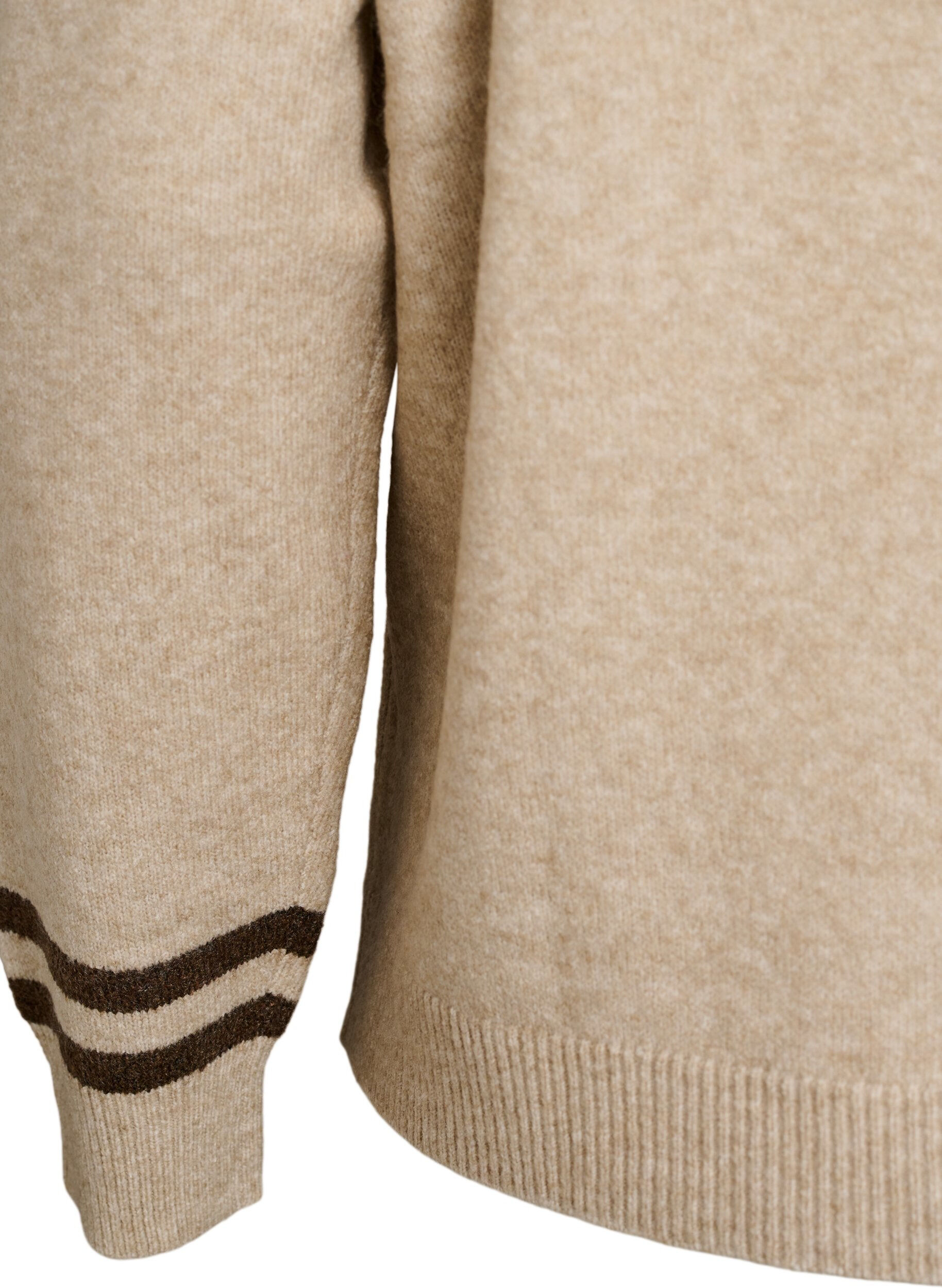 ZizziGenser med logo og kontraststriper, Beige, Packshot image number 3
