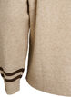 Genser med logo og kontraststriper, Beige, Packshot image number 3