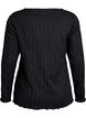 Jerseybluse med en b&oslash;lget tekstur, Svart, Packshot image number 1