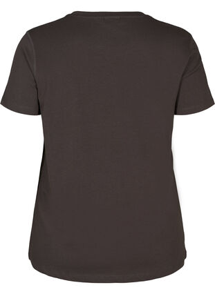 T-skjorte i bomull med trykk, Grey, Packshot image number 1