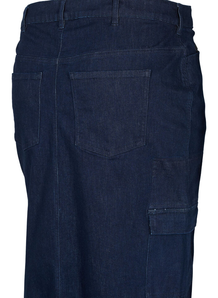 Maxiskjørt i denim, Dark Blue Denim, Packshot image number 3