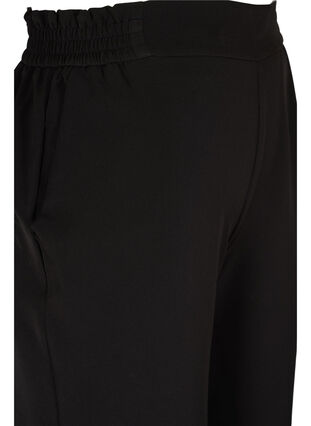 Ensfargede bukser med straight fit, Black, Packshot image number 3