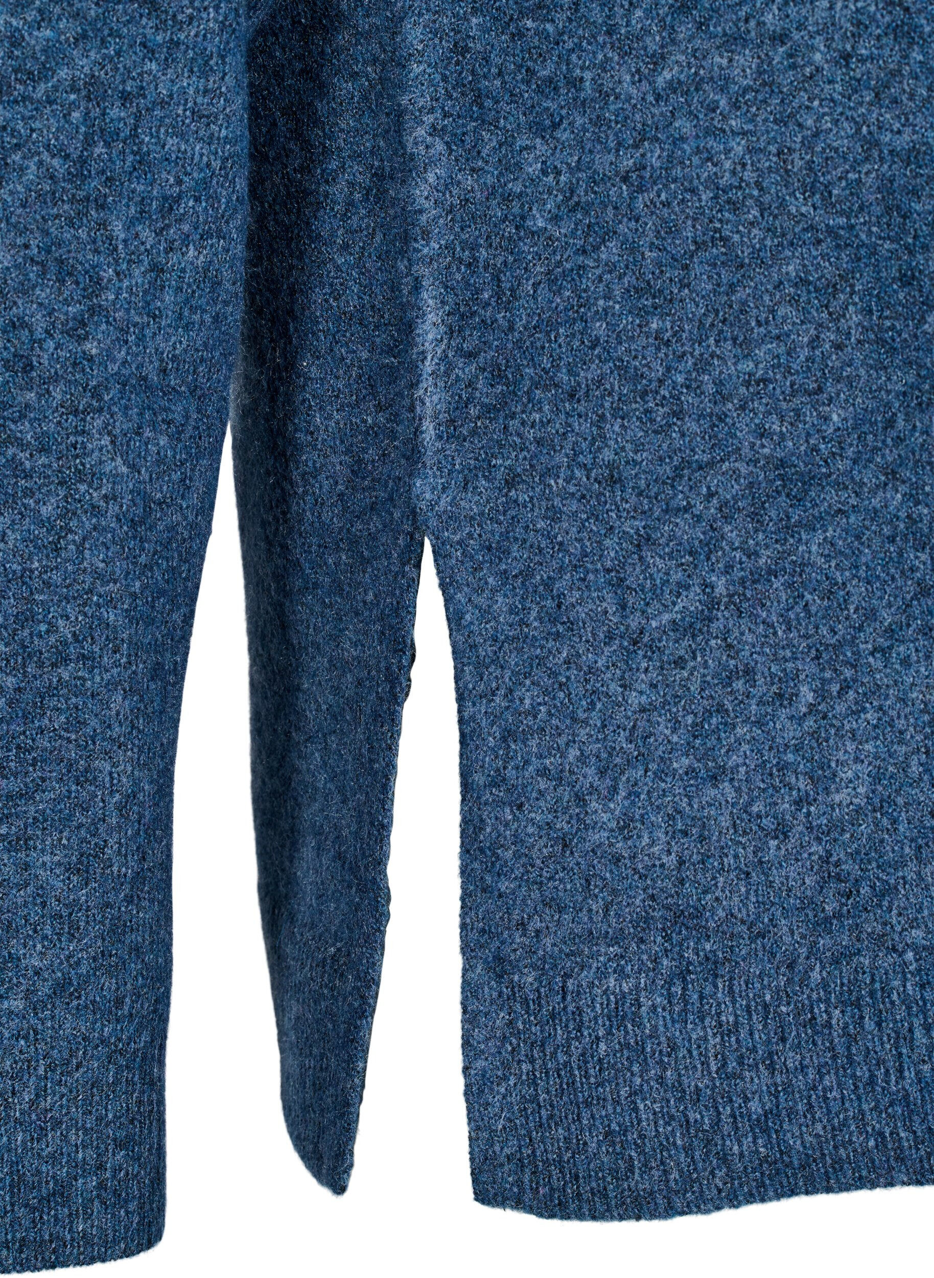 Zizzi Strikket topp med ull og splitter, Bering Sea Mel., Packshot image number 3