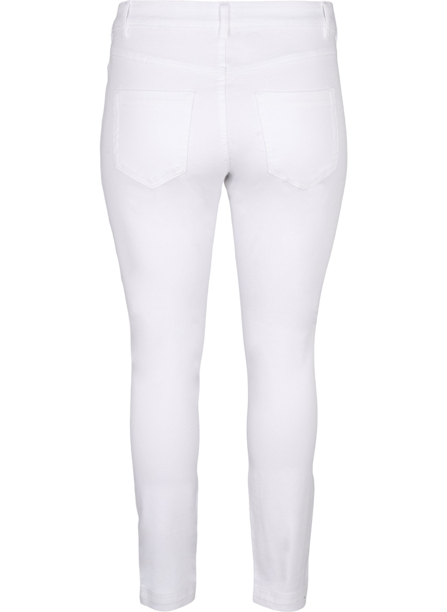 Zizzi Viona jeans med normal midje, Hvit, Packshot image number 1