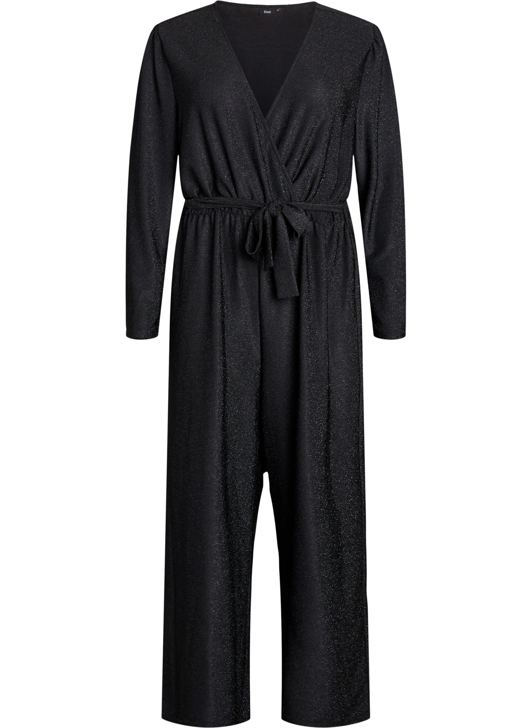 Jumpsuit med glitter og knytebelte