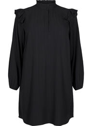 Kort kjole med volanger og glitter, Black Silver
