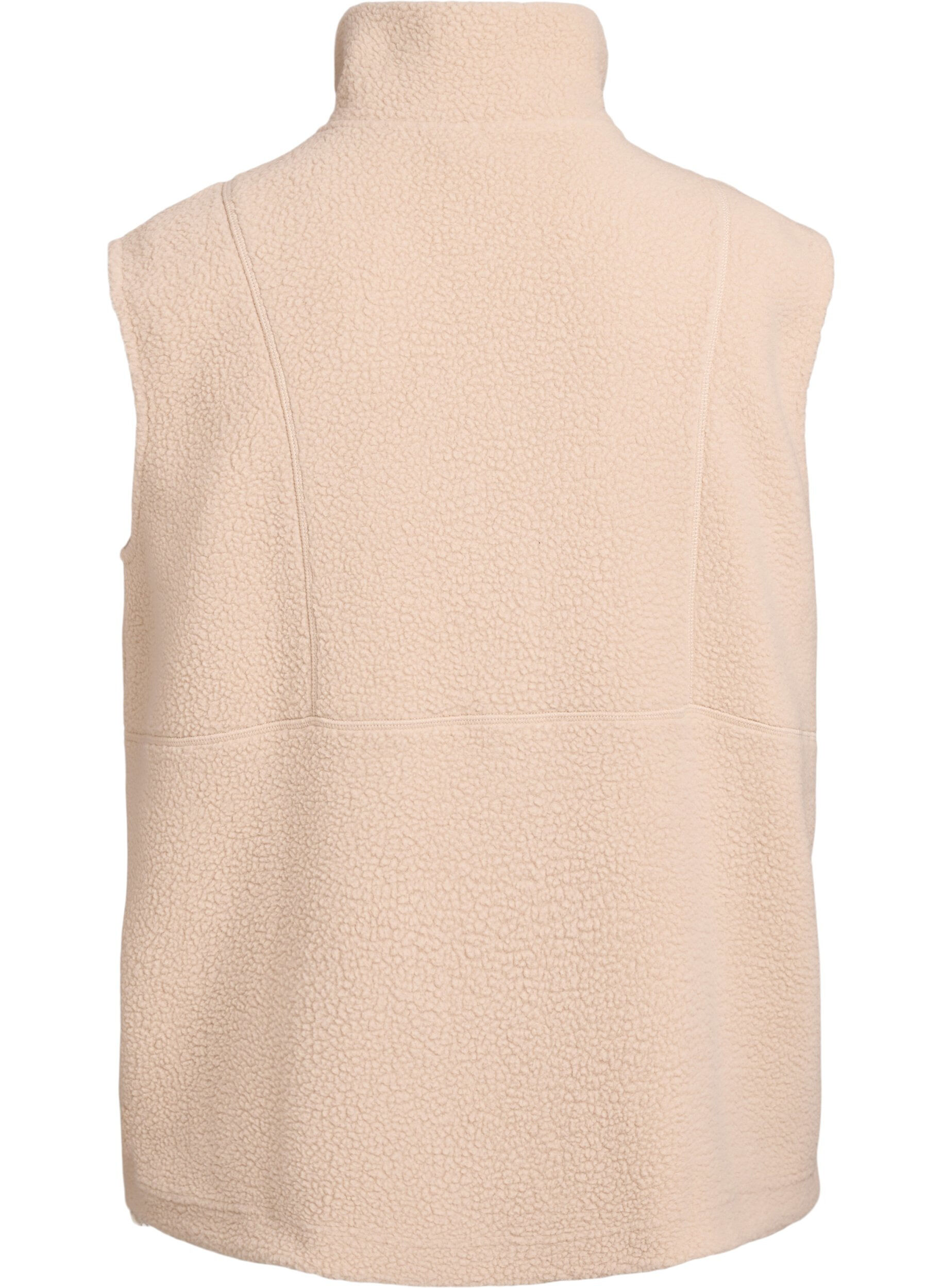 Zizzi Teddyvest med lommer, Beige, Packshot image number 1