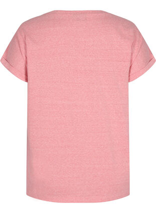 Melert T-skjorte i bomull, Blush Mel, Packshot image number 1