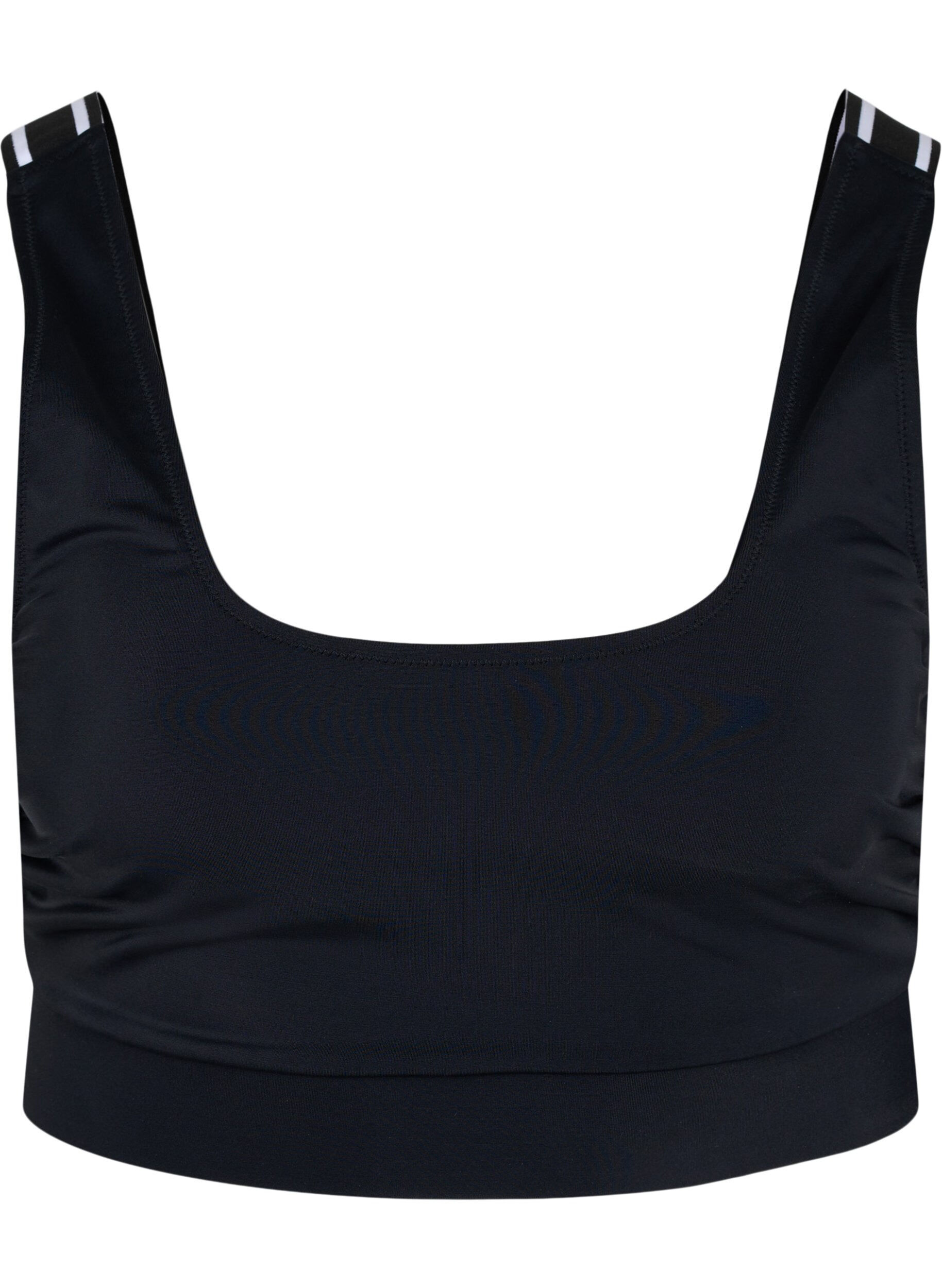 Zizzi Bikinitopp med stripete skulderstropper, Black, Packshot image number 0