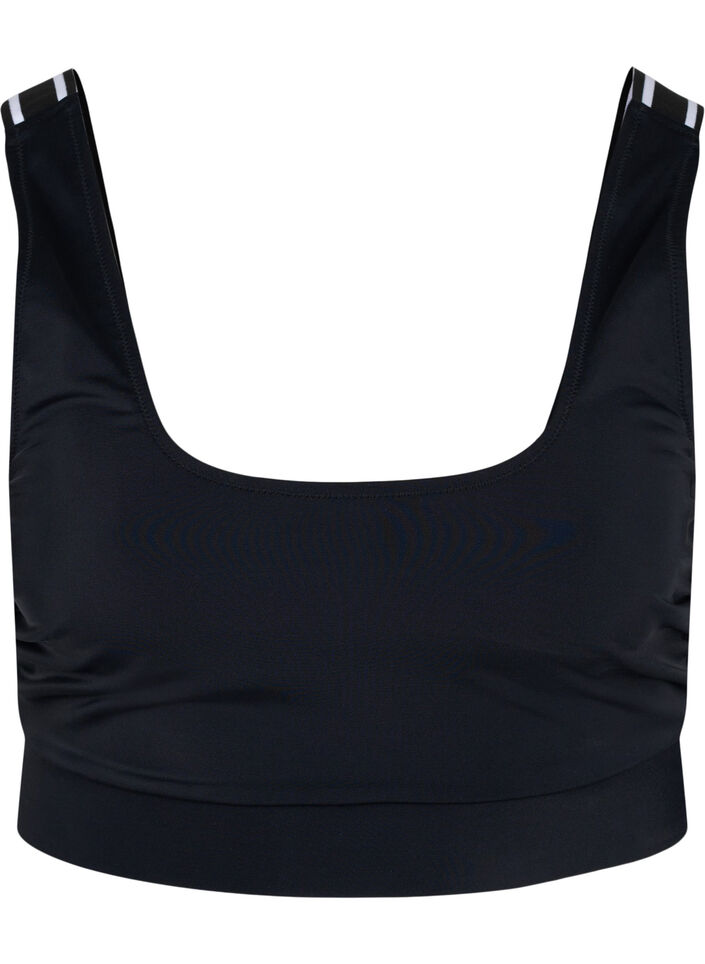 Bikinitopp med stripete skulderstropper, Black, Packshot image number 0