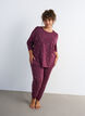 Nattbluse med et trykk, M&oslash;rk Bordeaux, Model image number 1