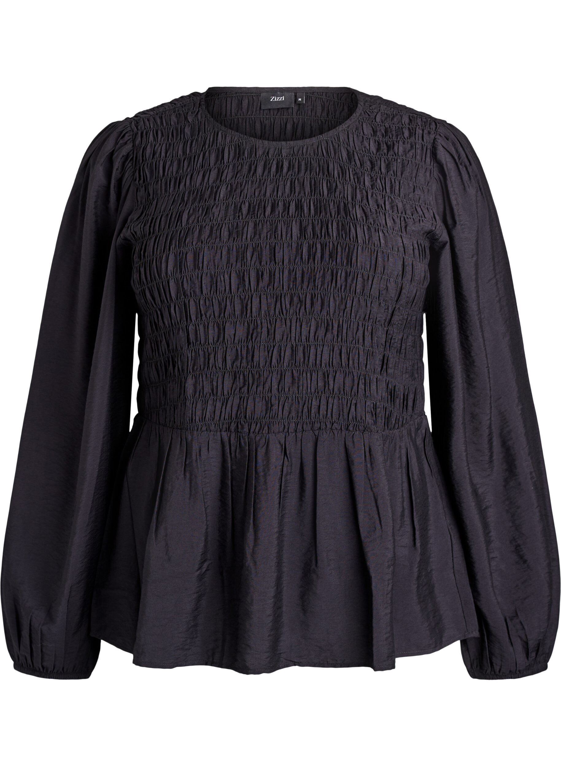 Bluse med smokk og lange ermer
