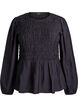 Bluse med smokk og lange ermer, Svart, Packshot image number 0