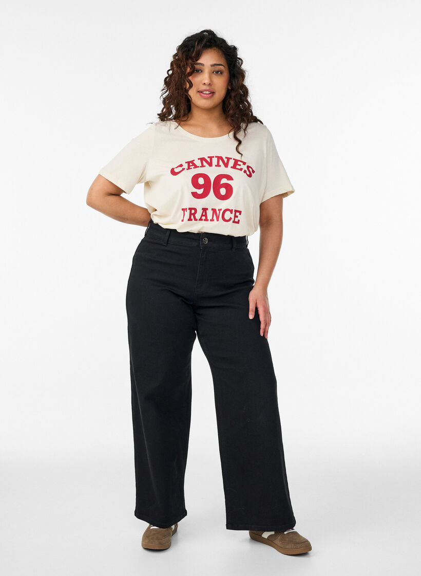 FLASH - T-skjorte med trykk, Vanilje, Model image number 1