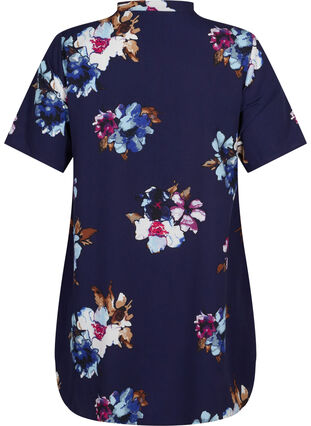 FLASH - Blomstrete tunika med korte ermer, Big Blue Flower, Packshot image number 1
