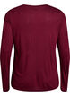 Langermet bluse i ull og viskose, M&oslash;rk Bordeaux, Packshot image number 1