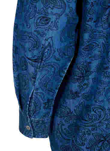 Skjorte i bomull med paisleymønster, Blue Paisley, Packshot image number 3