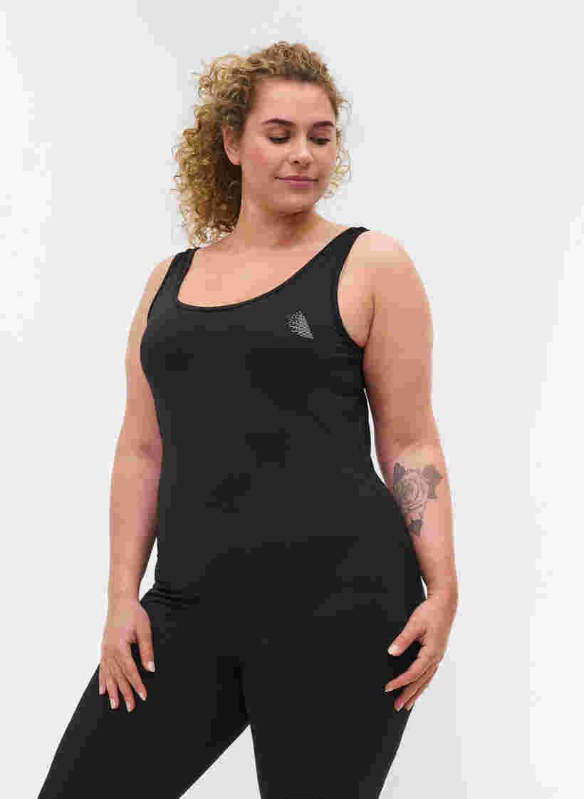 Tettsittende jumpsuit til trening, Black, Model image number 2