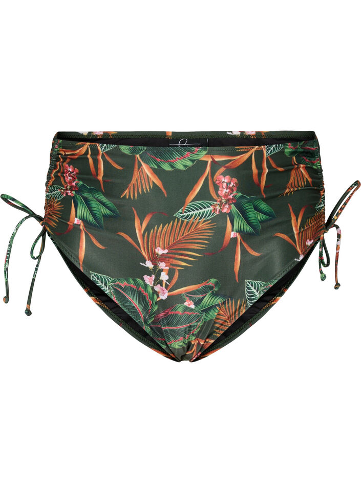 Trykt bikini bunner med høy midje, Boheme Palm Aop , Packshot image number 0