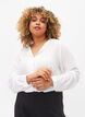 Ensfarget skjorte med v-hals, Bright White, Model image number 0