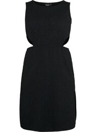 Ermeløs kjole med utskjæring, Black, Packshot