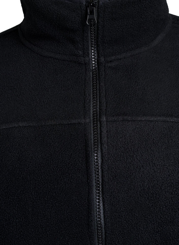 Fleecejakke med lommer, Svart, Packshot image number 2