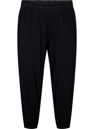 3/4 lange jerseybukser med høy midje, Black