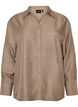 Loose fit skjorte med V-hals, Brun, Packshot image number 0