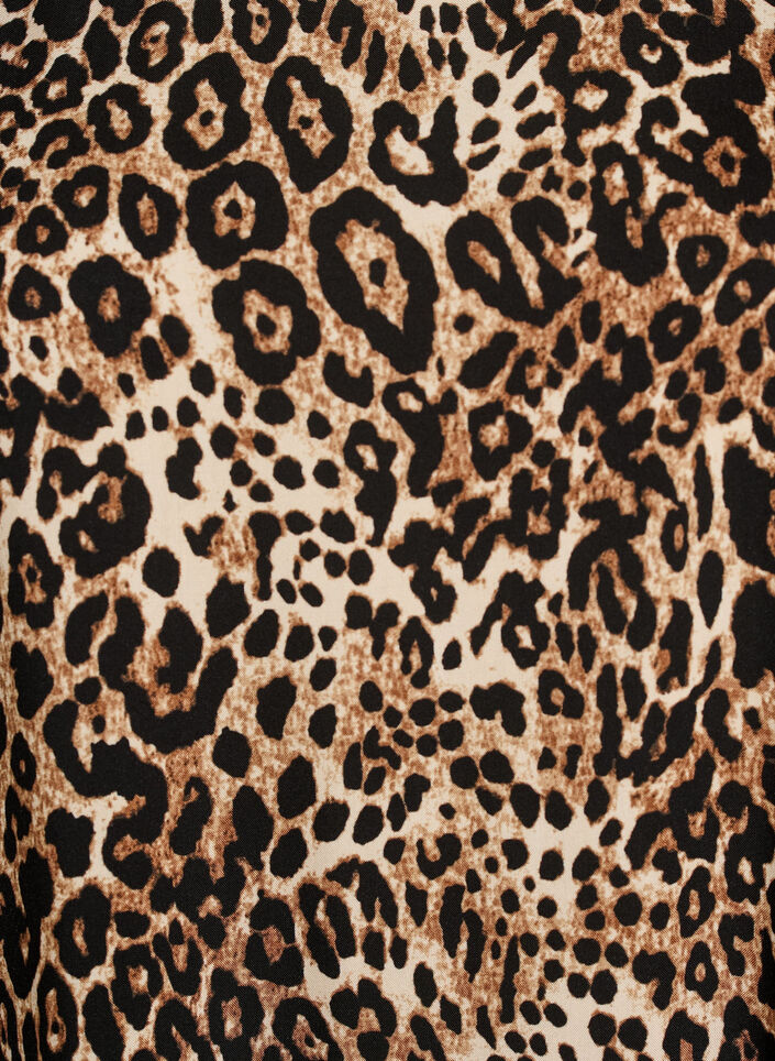 Viskosekjole med snittlinje, Brun, Packshot image number 2