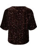 Paljettbluse med albuelange ermer, Brun, Packshot image number 1