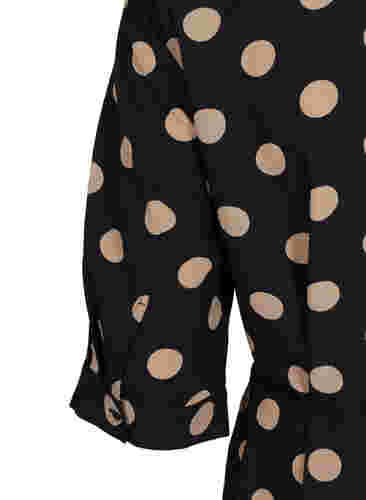 FLASH - Skjortekjole med blomstermønster , Black Brown Dot, Packshot image number 3