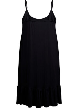 Zizzi Strandkjole i viskose med flettede stropper, Svart, Packshot image number 1