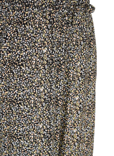 Løse pysjamasbukser i viskose med mønster, Black Flower AOP, Packshot image number 2