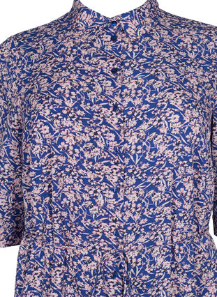 FLASH - Skjortekjole med trykk, Strong Blue Flower, Packshot image number 2