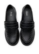 Wide fit - Lærloafers med nagler, Svart, Packshot image number 2