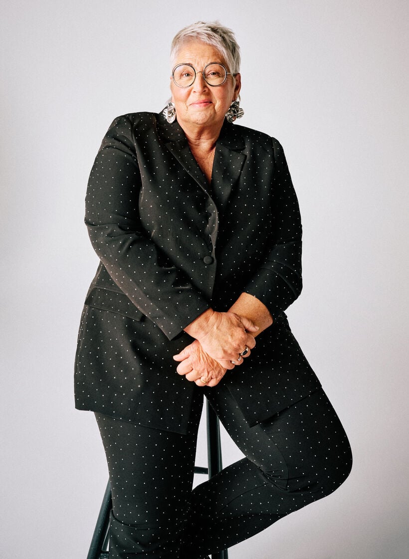 Blazer med rhinesteiner, Svart, Image