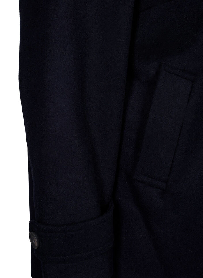 Kort k&aring;pe med dobbeltradede knapper, Bl&aring;, Packshot image number 3