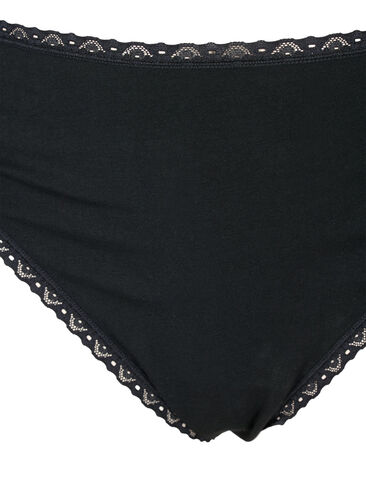 G-streng med blondekanter, 3 stk., Black, Packshot image number 2