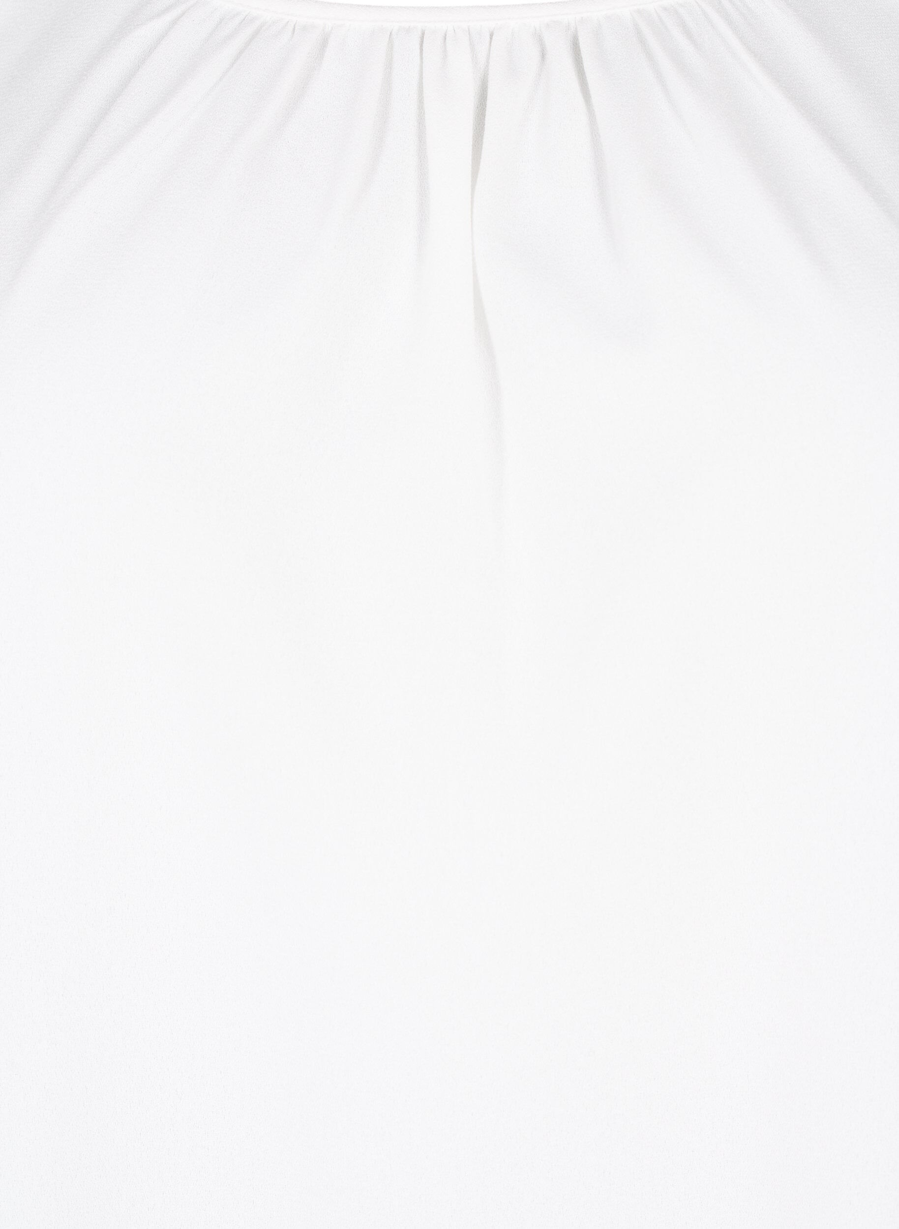 Zizzi Bluse med lange ermer og heklede detaljer, Bright White, Packshot image number 2