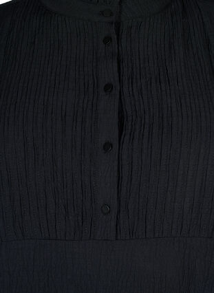 Langermet bluse med rynket krage, Black, Packshot image number 2