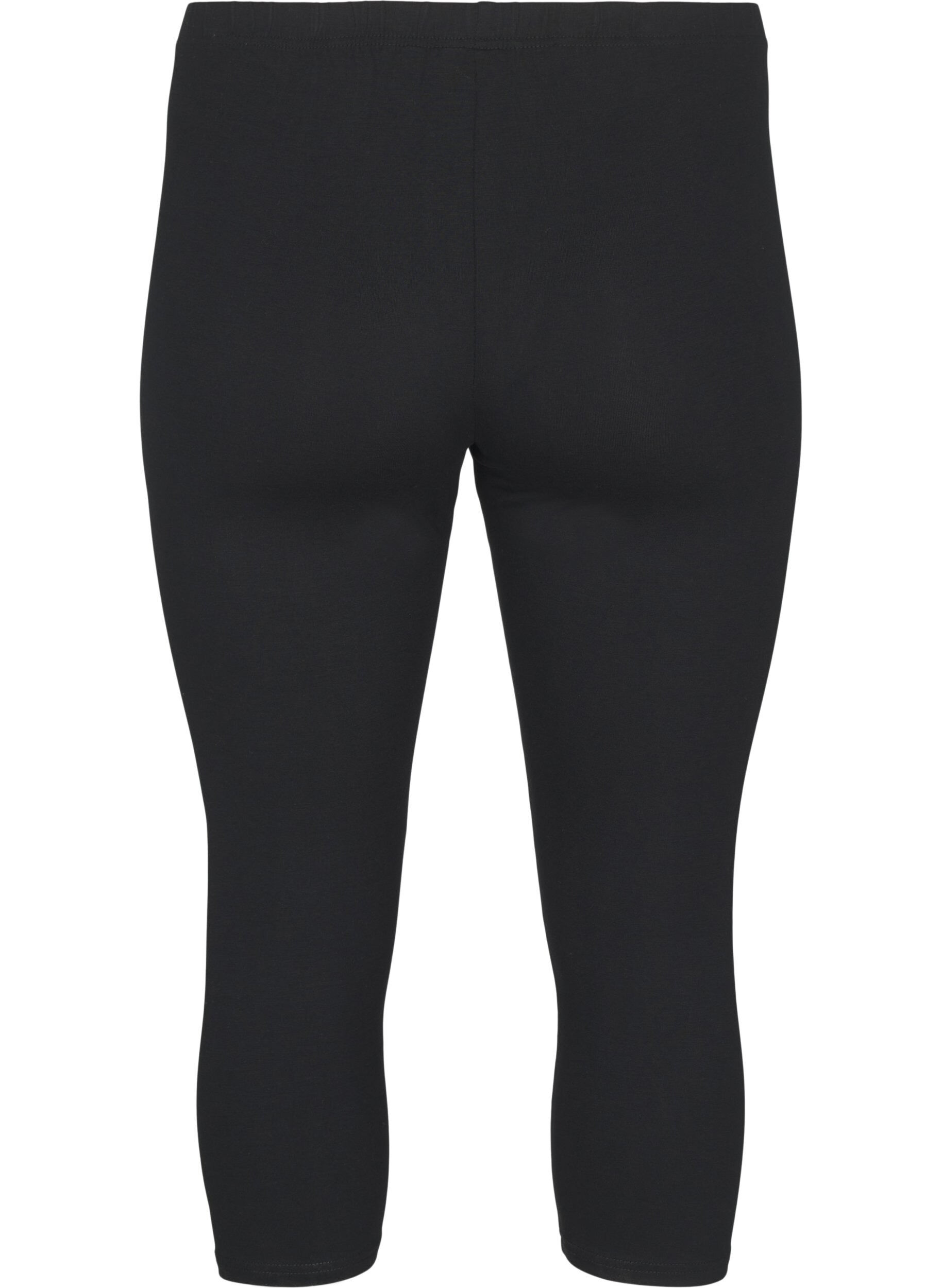 Zizzi Basis 3/4 viskose leggings, Black, Packshot image number 1