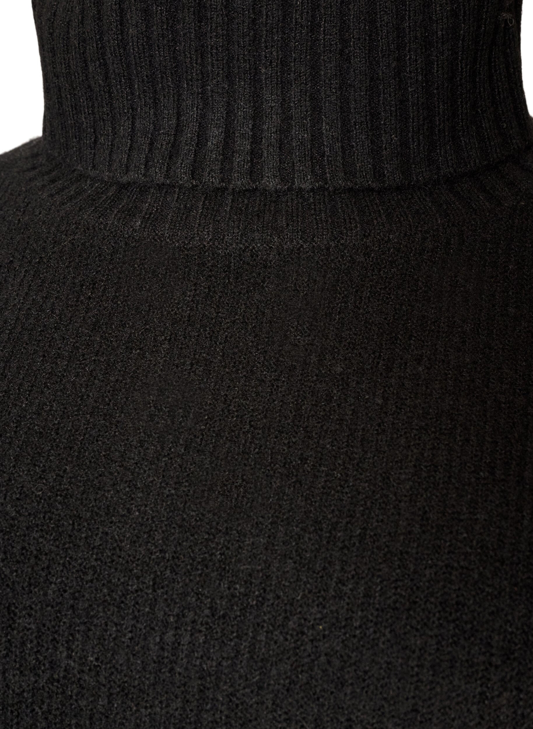 ZizziL&oslash;s strikket genser med rullekrage, Svart, Packshot image number 2
