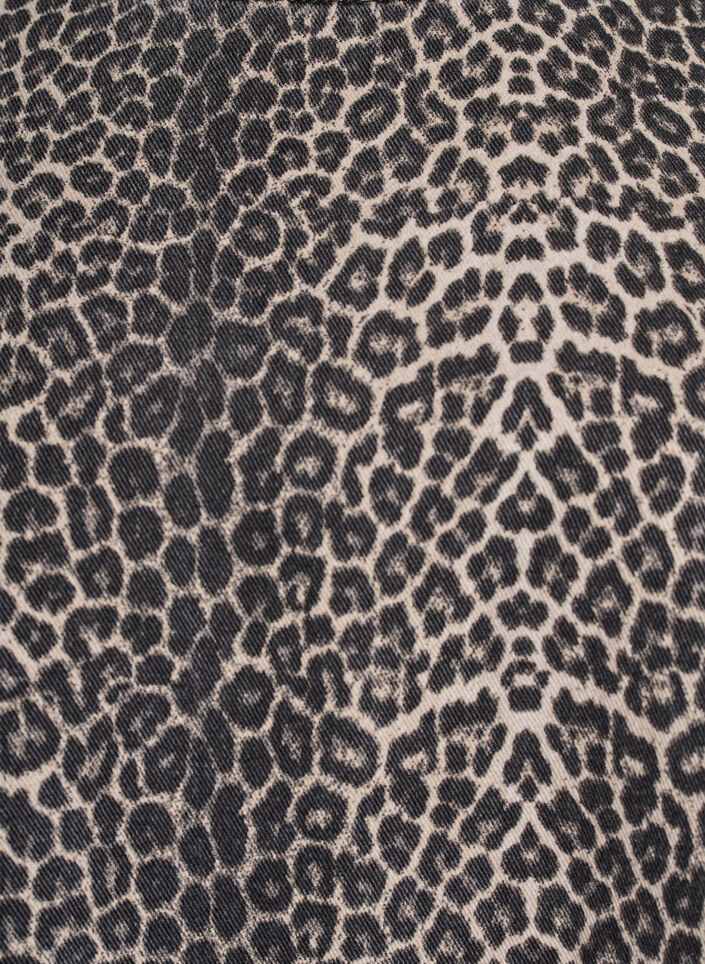 Kort ermeløs denimkjole med leopardmønster, Leopard, Packshot