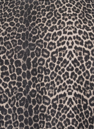 Zizzi Kort ermeløs denimkjole med leopardmønster, Leopard, Packshot image number 2