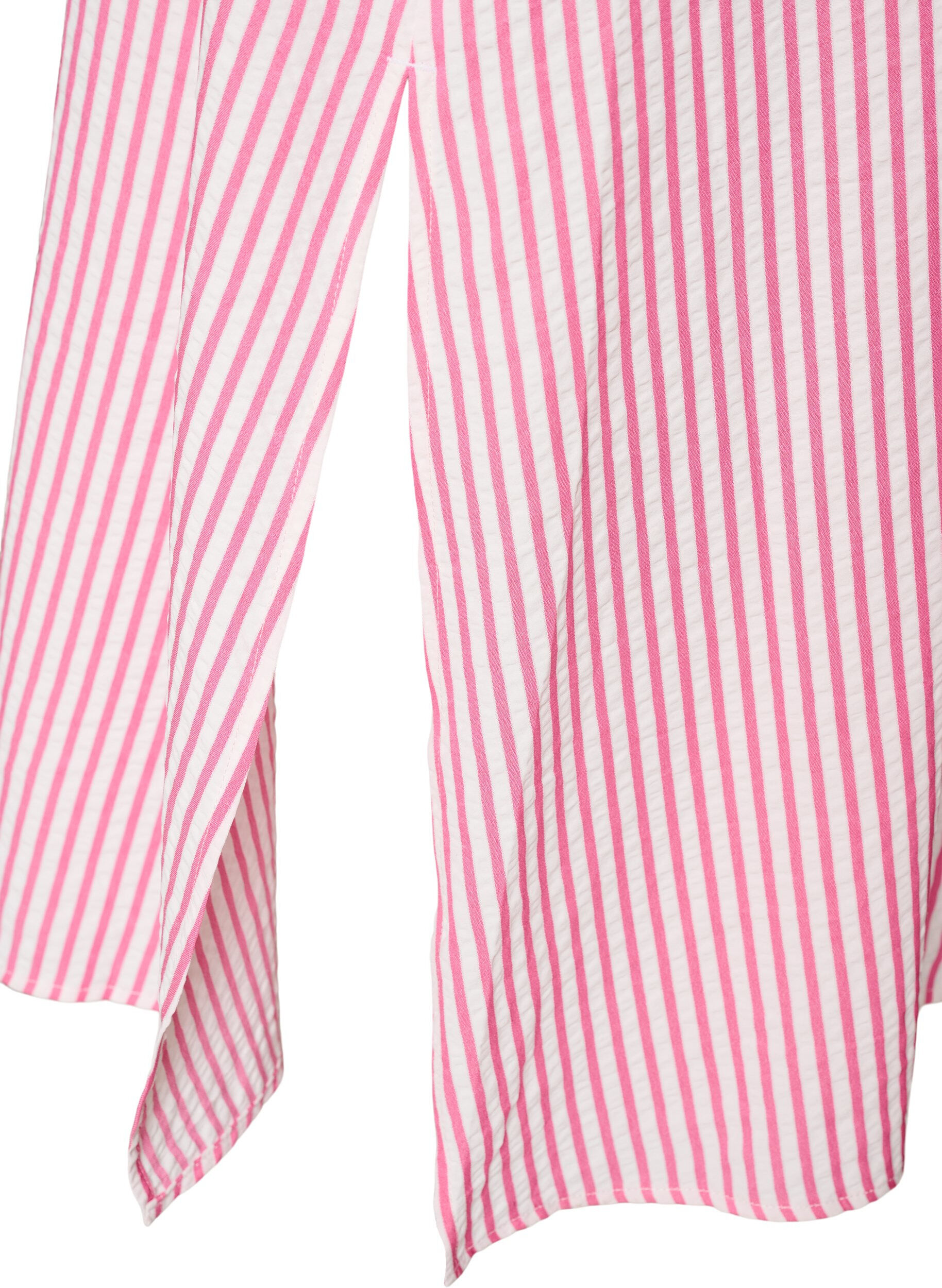 ZizziSkjortekjole i ankellengde med bindebelte og striper, Rosa, Packshot image number 3
