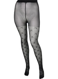 Mønstret tights i 25 denier, Black
