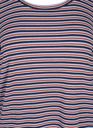 Stripete genser med lange ermer, Mahogany/Navy Stripe, Packshot image number 2