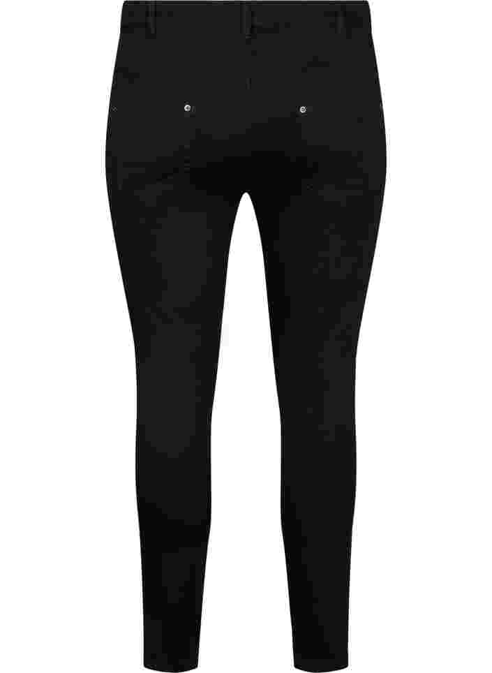 Cropped Amy jeans med glidelås, Black denim, Packshot image number 1