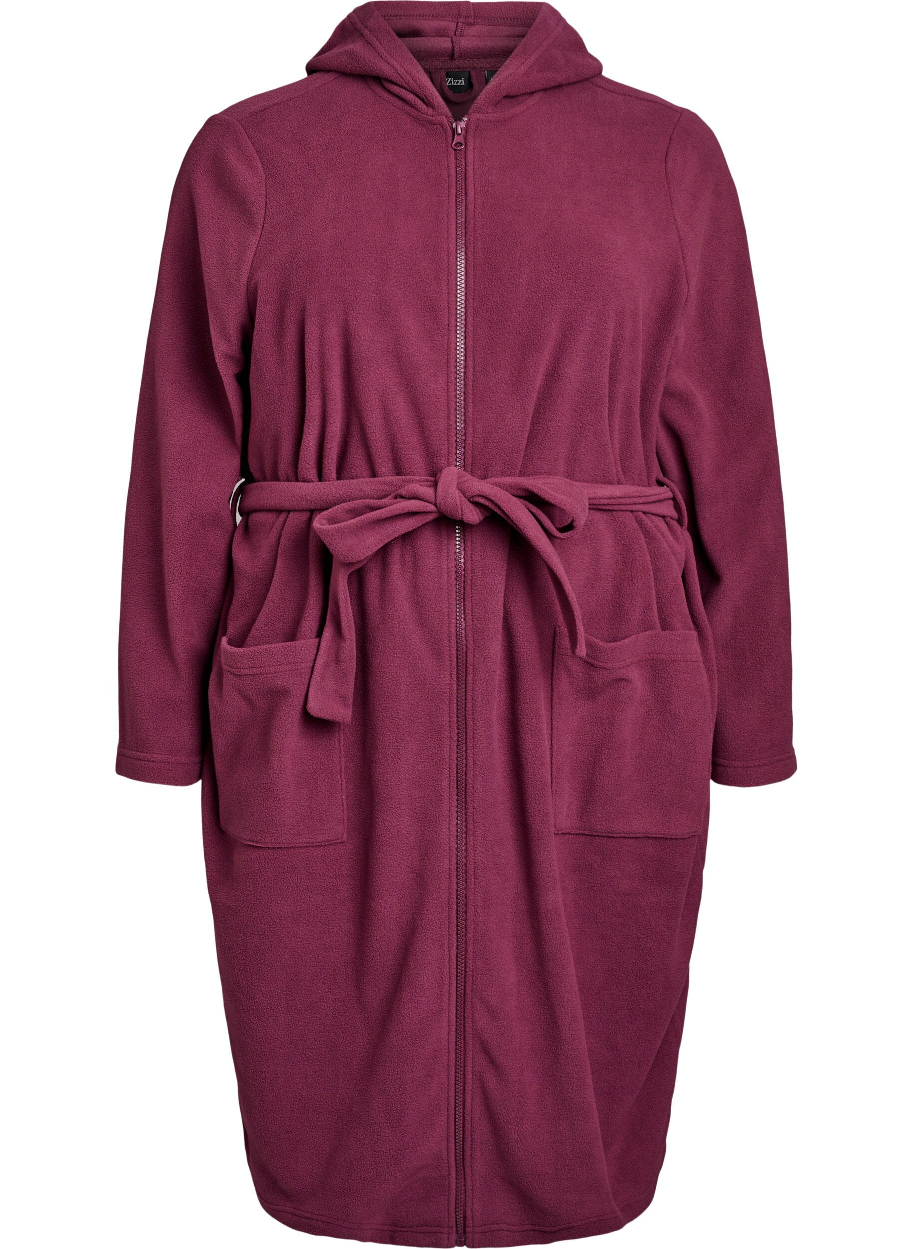 Morgenk&aring;pe med glidel&aring;s og hette