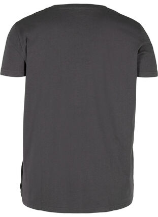 Kortermet T-skjorte i bomull med V-hals, Black Acid, Packshot image number 1